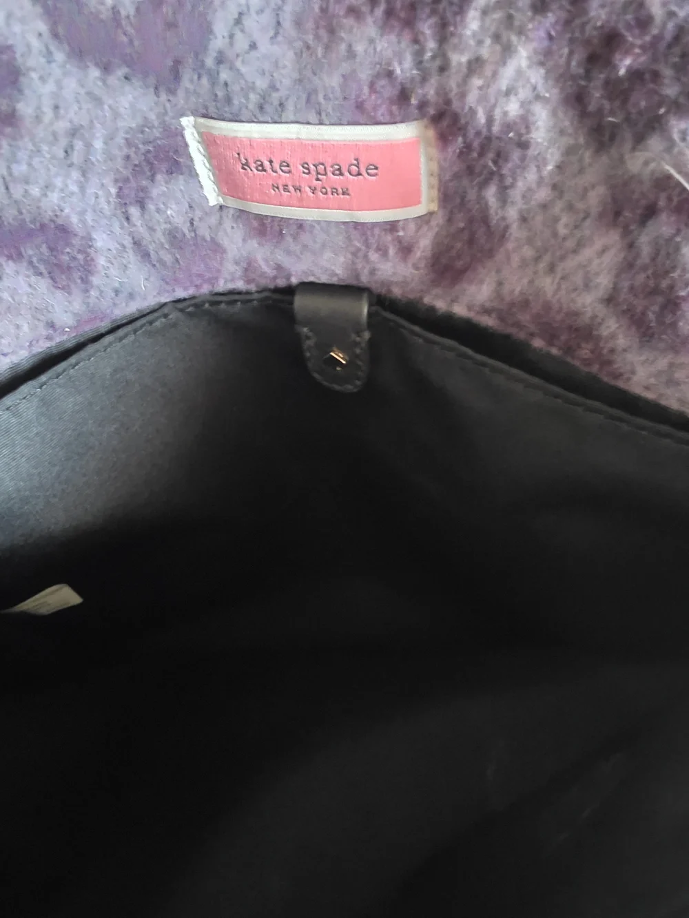 kate spade New York Purple Leopard-Print Fleece Tote